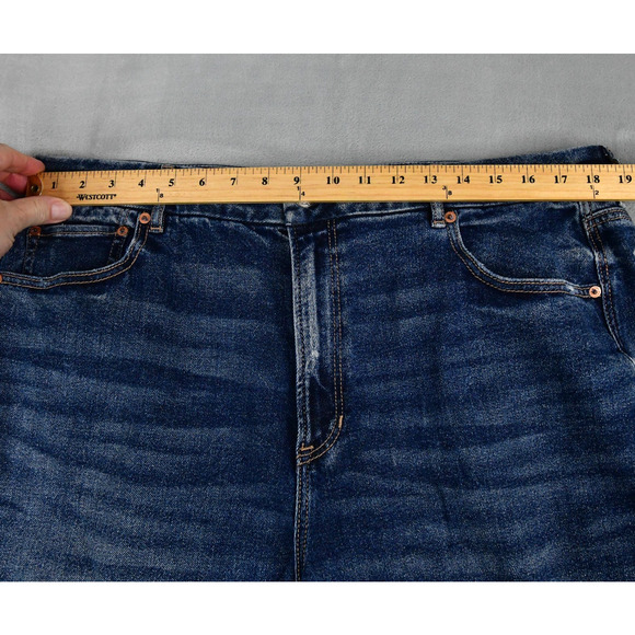 American Eagle Jeans Womens 20 Long (37x33) Curvy Super Hi-Rise Baggy Wide Leg - Picture 10 of 12